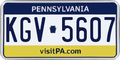 PA license plate KGV5607