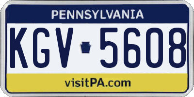 PA license plate KGV5608