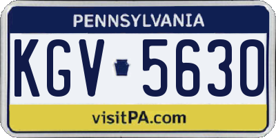 PA license plate KGV5630