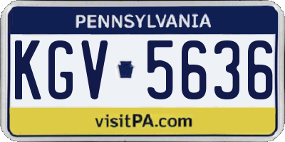 PA license plate KGV5636