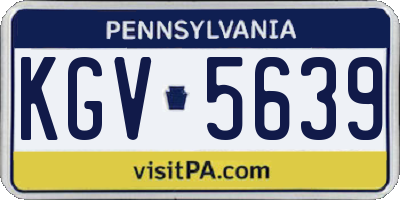 PA license plate KGV5639