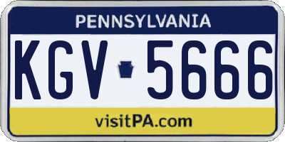 PA license plate KGV5666