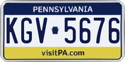 PA license plate KGV5676