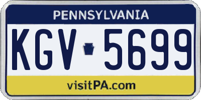 PA license plate KGV5699
