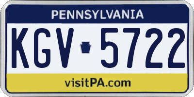 PA license plate KGV5722