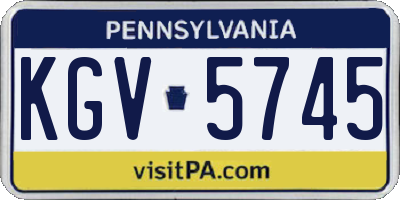 PA license plate KGV5745