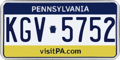 PA license plate KGV5752