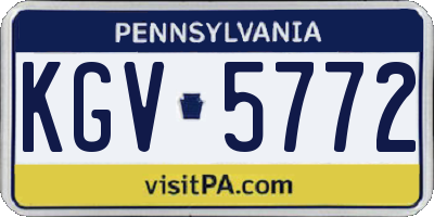 PA license plate KGV5772