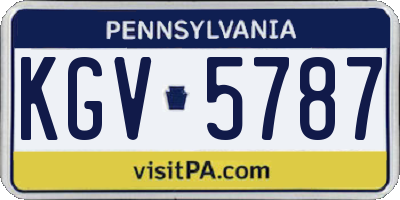 PA license plate KGV5787