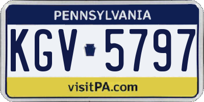 PA license plate KGV5797