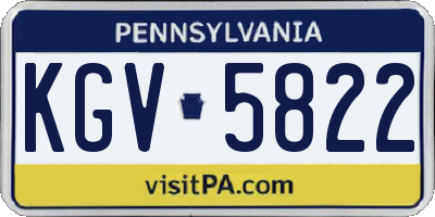 PA license plate KGV5822
