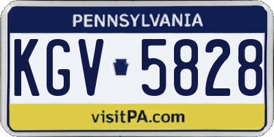PA license plate KGV5828