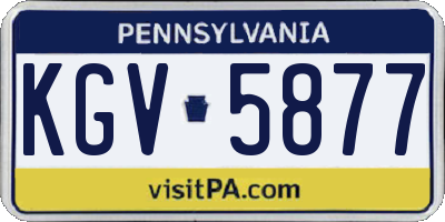 PA license plate KGV5877