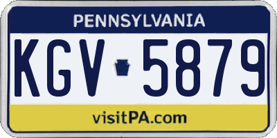 PA license plate KGV5879