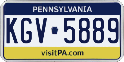 PA license plate KGV5889
