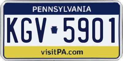 PA license plate KGV5901