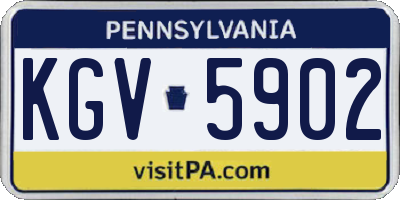 PA license plate KGV5902