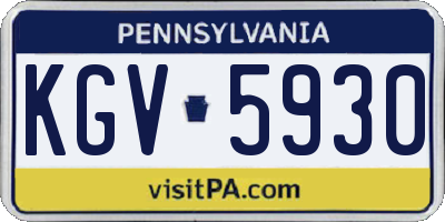 PA license plate KGV5930
