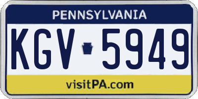 PA license plate KGV5949