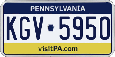 PA license plate KGV5950