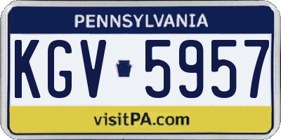 PA license plate KGV5957