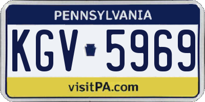 PA license plate KGV5969