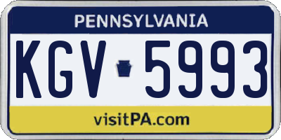 PA license plate KGV5993