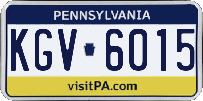 PA license plate KGV6015