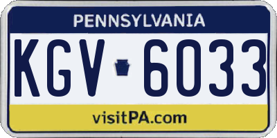 PA license plate KGV6033
