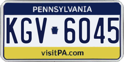 PA license plate KGV6045