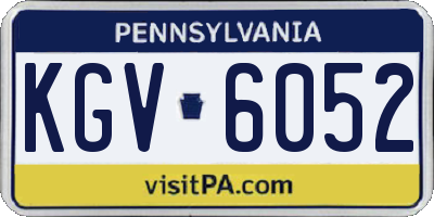 PA license plate KGV6052
