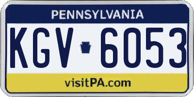PA license plate KGV6053