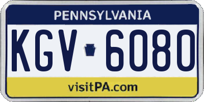 PA license plate KGV6080