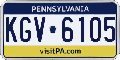 PA license plate KGV6105