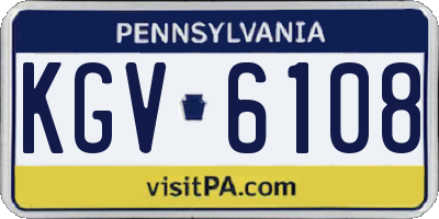 PA license plate KGV6108