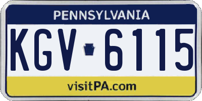 PA license plate KGV6115