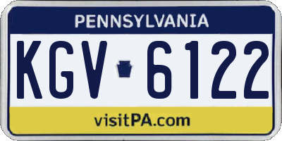 PA license plate KGV6122
