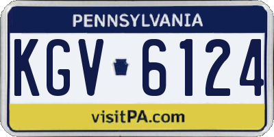 PA license plate KGV6124