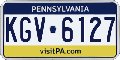 PA license plate KGV6127