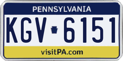 PA license plate KGV6151
