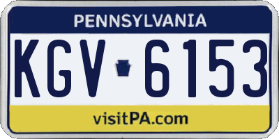 PA license plate KGV6153