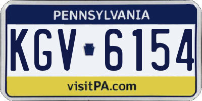 PA license plate KGV6154