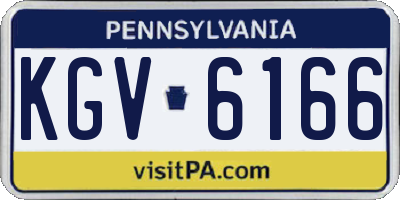 PA license plate KGV6166