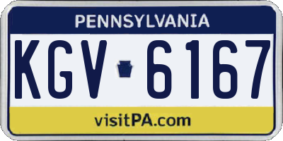 PA license plate KGV6167