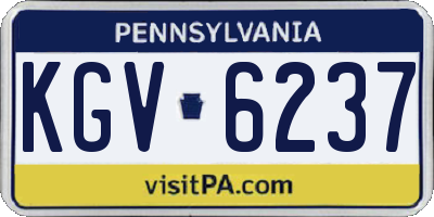 PA license plate KGV6237