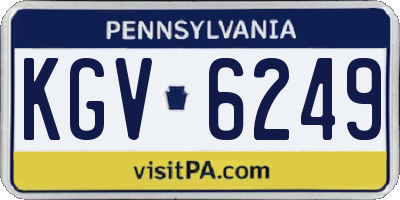 PA license plate KGV6249
