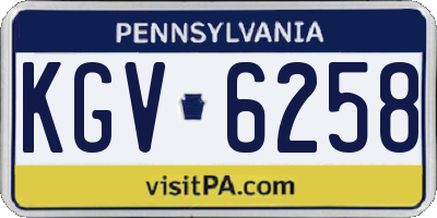 PA license plate KGV6258