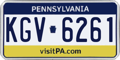 PA license plate KGV6261