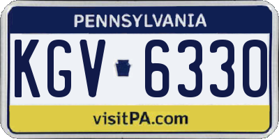 PA license plate KGV6330