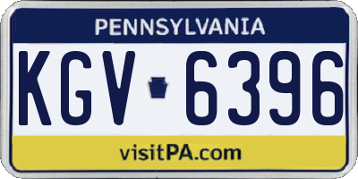 PA license plate KGV6396